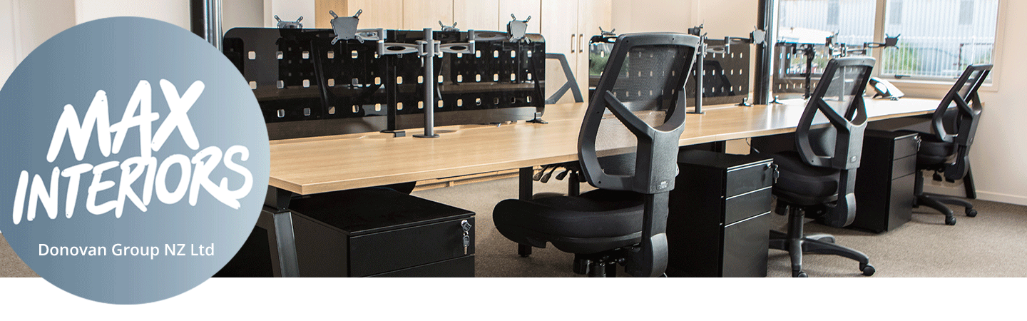 Donovan office fitout computer desk office chair screen mount mobile furniture